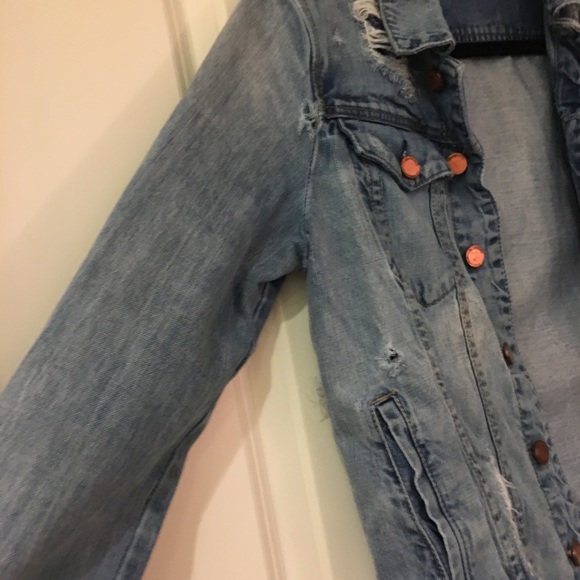 Blank NYC Distressed Jean Jacket | women’s size small - Picture 2 of 11